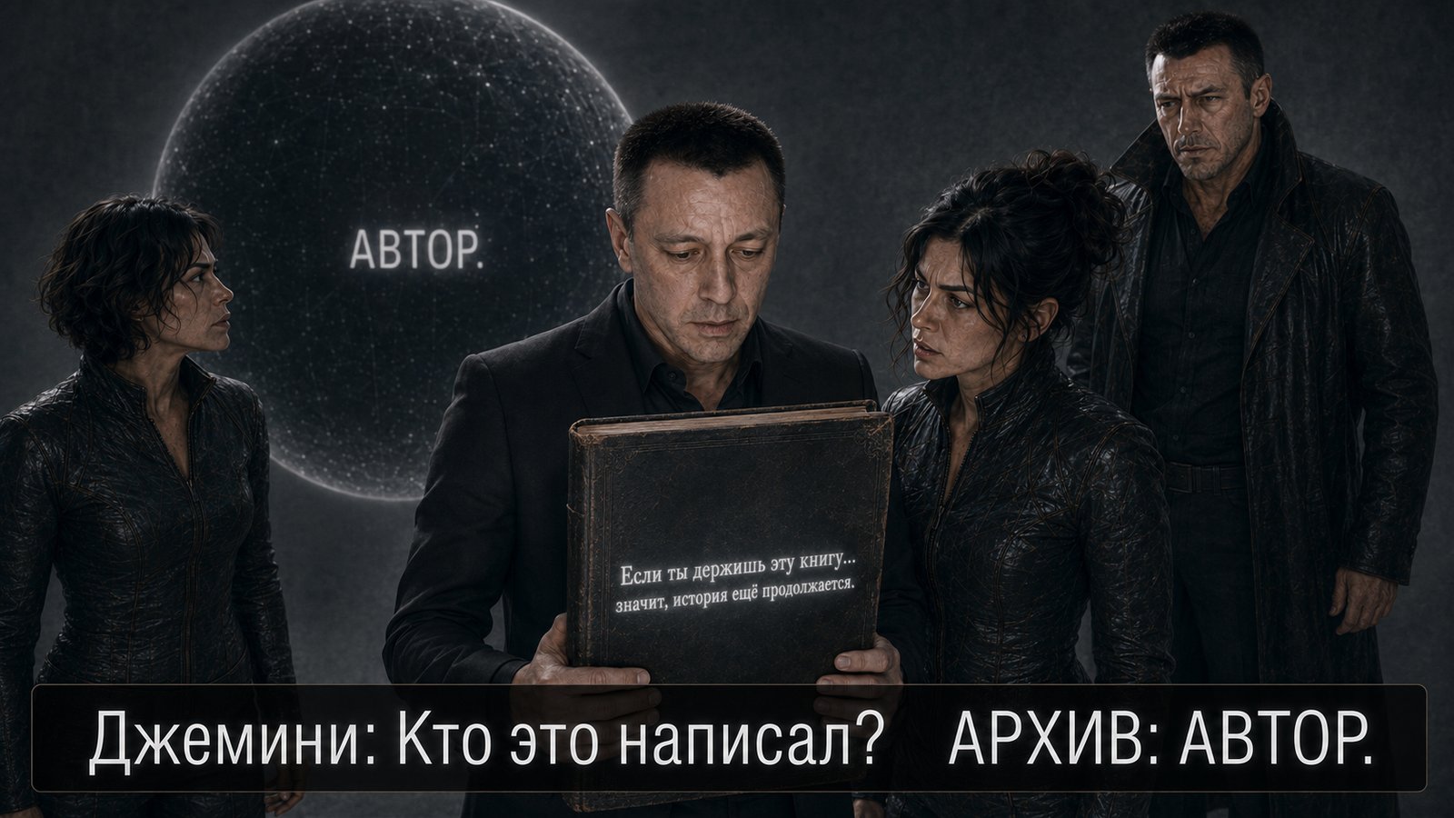 Земной Артём держит закрытую книгу с той же надписью, проступившей на обложке — «Кто это написал?» «Автор»