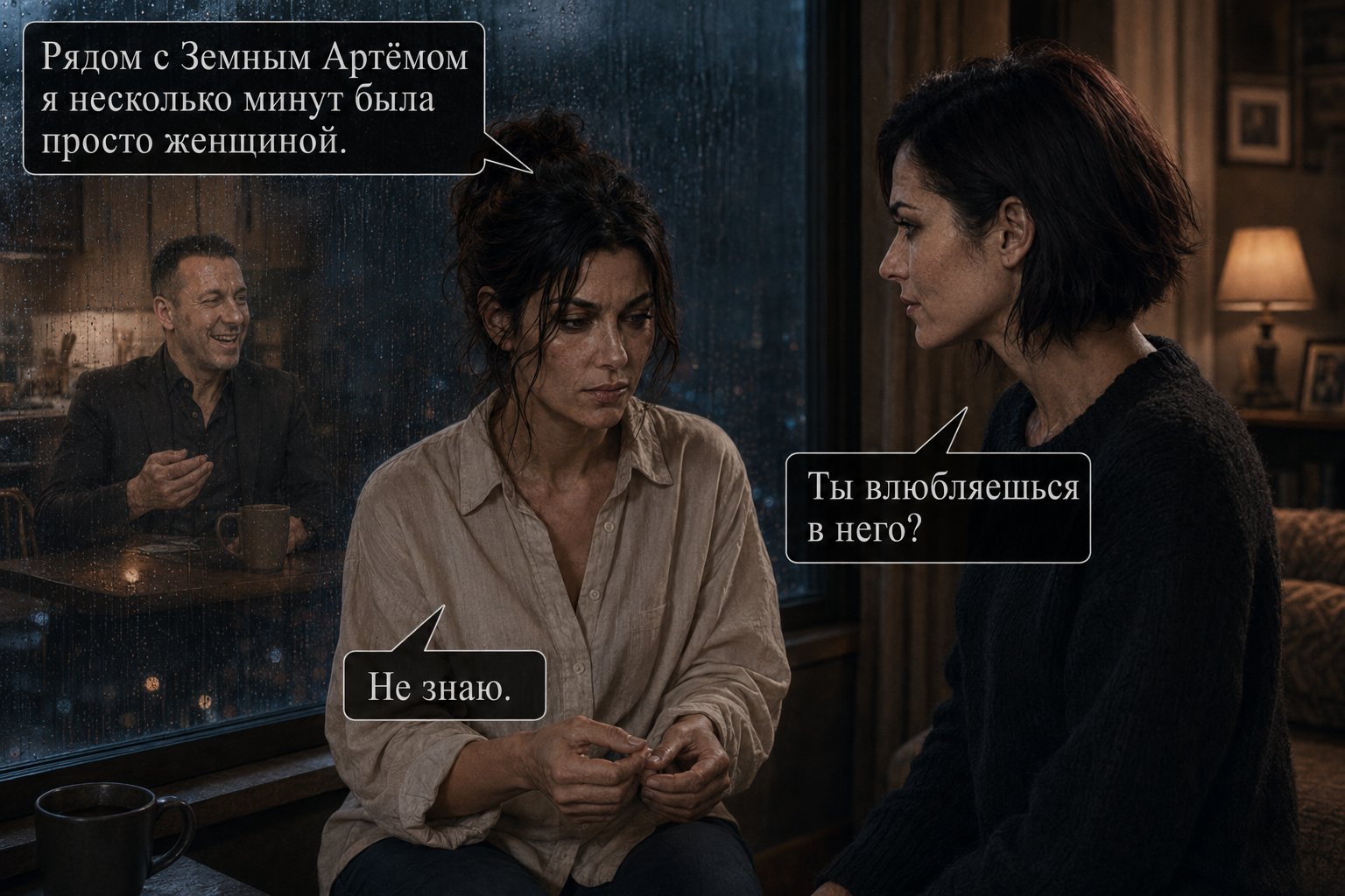 Джемини и Лира лицом к лицу — «Рядом с Земным Артёмом я несколько минут была просто женщиной» «Ты влюбляешься в него?» «Не знаю»