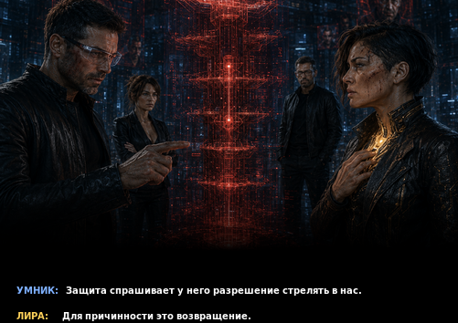 Комикс-кадр: «Разрешение стрелять в нас»